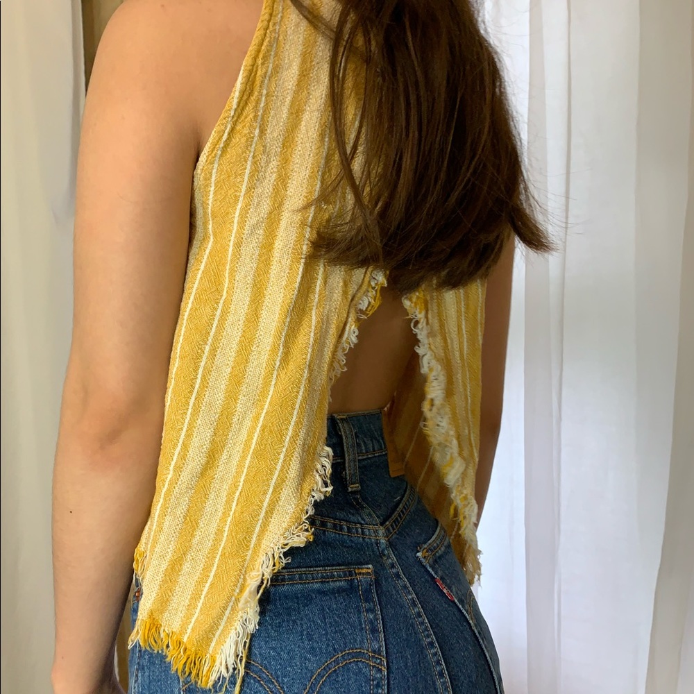 Yellow Open Back Top - Picture 2 of 2